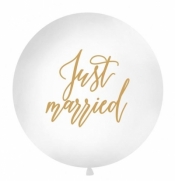 Balon Just married 1m biały