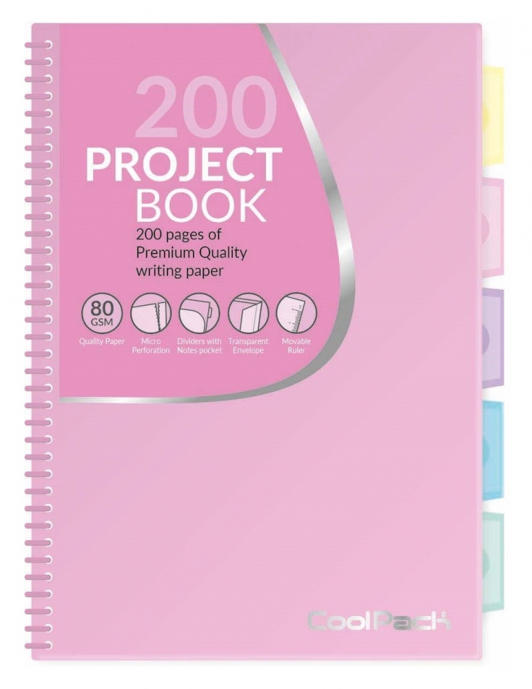 Coolpack, Kołozeszyt Project Book A4 Pastel 100k, różowy (02879CP)