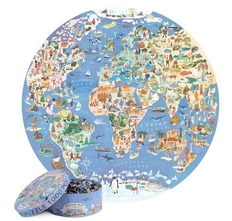 Puzzle 1000el Mapa Świata 4w1