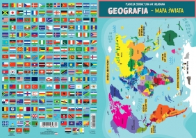 Karta edukacyjna składana j. geografia - świat A4
