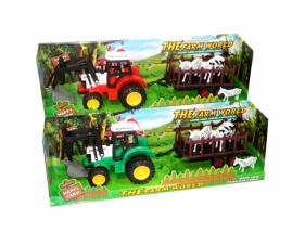 Traktor z przyczepą+zwierzęta