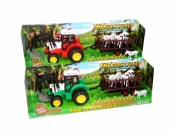 Traktor z przyczepą+zwierzęta