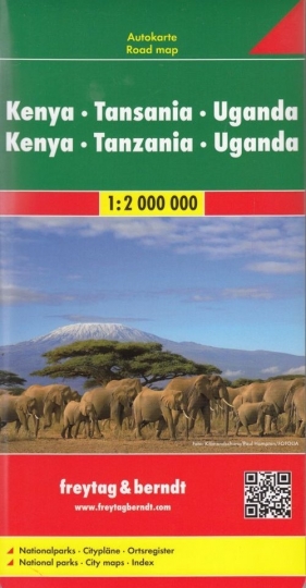 Kenia Tanzania Uganda mapa 1:2 000 000