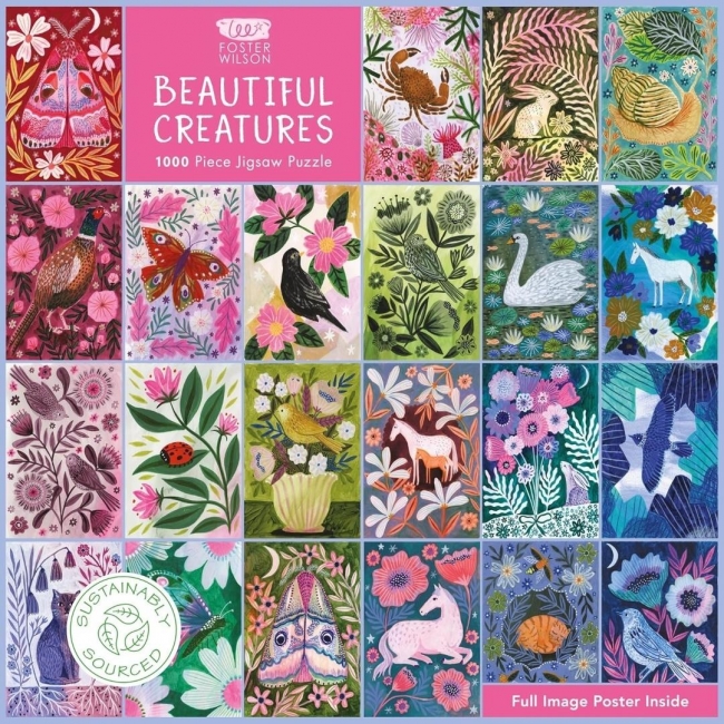 <img src='https://webimage.pl/pics/880/5/d9781835625880.jpg' style='height:440px' /> Puzzle 1000 Beautiful Creatures Lee Foster-Wilson