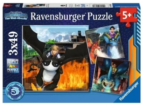 Ravensburger, Puzzle 3x49: Jak wytresować smoka (05688)