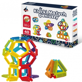 Klocki małych geniuszy. Geometryczne szczotki - 40 el.