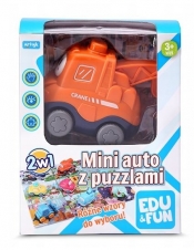 Mini auto z puzzlami dźwig Edu&Fun