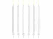 Świeczki urodzinowe gładkie biały 14cm 12szt