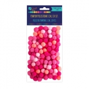 Pompony poliestrowe 1 cm mix różowy, 120 szt. (KSPO-027)