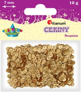 Cekiny okrągłe złote mat 7mm 10g. (CO7/1629)