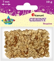 Cekiny okrągłe złote mat 7mm 10g. (CO7/1629)