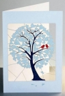 Karnet PM888 wycinany + koperta Drzewo serca