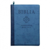 Biblia pierwszego Kościoła niebieska z paginatorami i suwakiem
