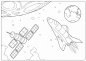 Kolorowe planety i kosmos z naklejkami