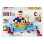Mega Blocks: Stolik z klockami "Buduj i ucz się" - niebieski (CNM42)