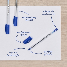 Długopis Pelikan Hang Stick - Niebieski, 4 szt.