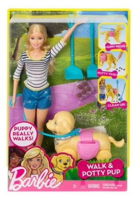 BARBIE Spacer z pieskiem czyścoszkiem (DWJ68)