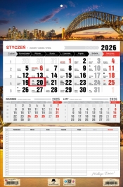 Kalendarz trójdzielny-jednodzielny z planem zajęć, 1 szt.