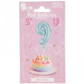 Balon foliowy Godan błękitny 13 cm cyfra 9 (BC-5BLO9)