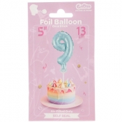 Balon foliowy Godan błękitny 13 cm cyfra 9 (BC-5BLO9)