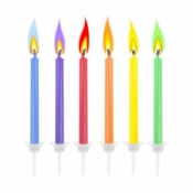 Świeczki urodzinowe 6szt kolorowe płomienie