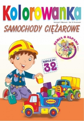 Kolorowanka. Samochody ciężarowe z naklejkami - Opracowanie zbiorowe
