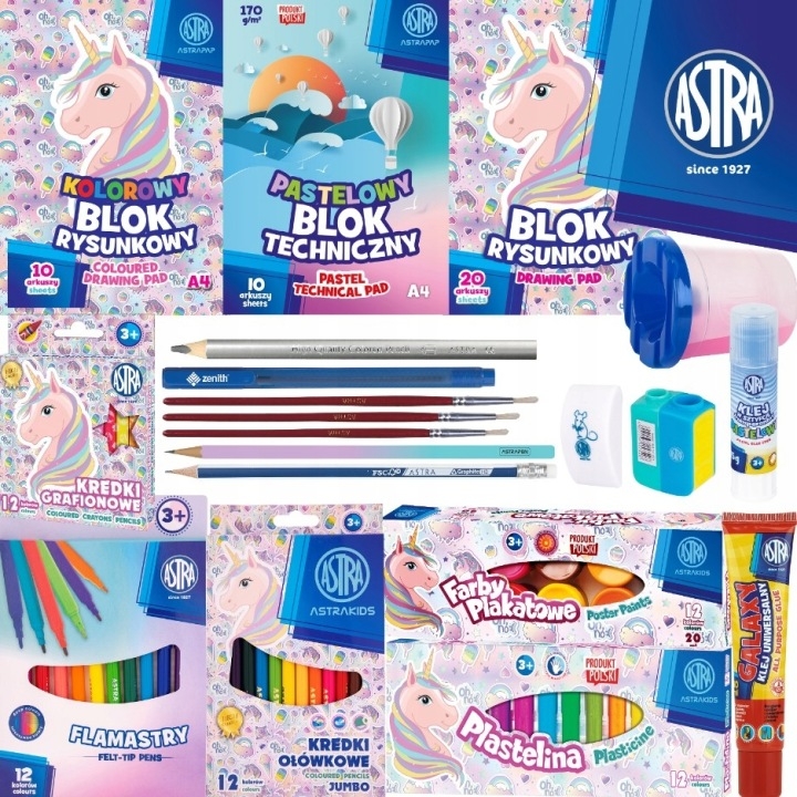 Wyprawka szkolna Astra Unicorn - 20 elementów
