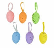 Ozdoba Wielkanocna jajka nakrapiane 6 szt zawieszka