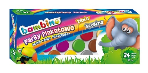Farby Plakatowe Bambino 24 kolorów (Uszkodzone opakowanie)