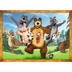 Trefl, Puzzle 4w1: Masza w lesie (34388)