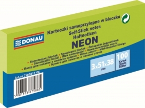 Notes samoprzylepny Donau Neon zielony 300k 51 mm x 38 mm (7585011-06)