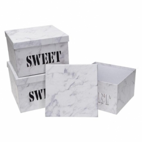 Pudełko Flower Box 3szt Sweet biały ROZETTE