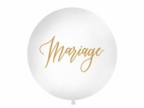 Balon gumowy Partydeco 1 m, Mariage, biały biały 1000 mm (OLBON19D-008-019)