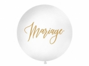 Balon gumowy Partydeco 1 m, Mariage, biały biały 1000 mm (OLBON19D-008-019)