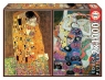 Puzzle 2x1000: Beso+La Virgen-G.Klimt (18488) Wiek: 12+