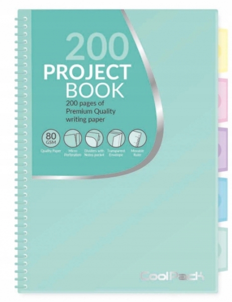 Kołozeszyt Project Book A4 Pastel 200k, miętowy (02886CP)
