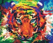 Malowanie po numerach - Tygrys kolorowy 40x50cm