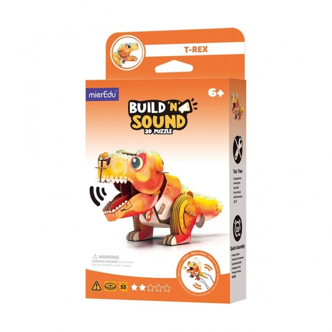 <img src='https://webimage.pl/pics/887/1/d9352801001887.jpg' style='height:440px' /> Puzzle 3D. Buduj i słuchaj - Tyranozaur Rex