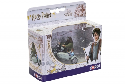 <img src='https://webimage.pl/pics/887/3/d5055286673887.jpg' style='height:440px' /> Corgi Harry Potter Motocykl Hagrida z figurkami