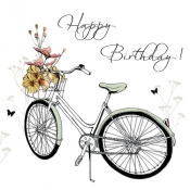 Karnet Swarovski kwadrat Urodziny rower
