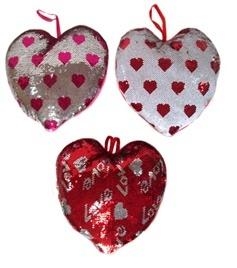 Serce cekinowe 37cm MIX