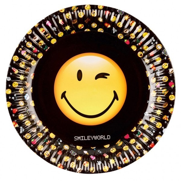 Talerze 23 cm Smiley Emoticons, 8 sztuk (9901287)