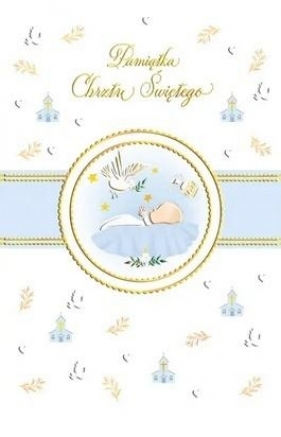 Karnet A4 chrzest Niebieski