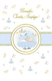 Karnet A4 chrzest Niebieski