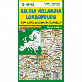 Belgia Holandia Luksemburg mapa samochodowo-turystyczna