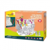 Puzzle 3D: Zestaw do kolorowania - domek na pustyni (306-20688)
