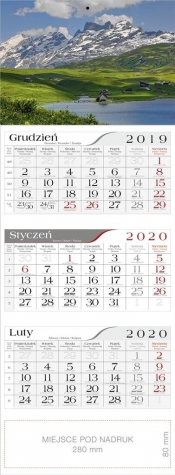 Kalendarz 2020 Trójdzielny Nad rzeką CRUX