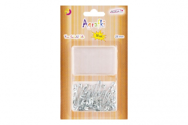 Agrafki srebrne 28mm 50szt