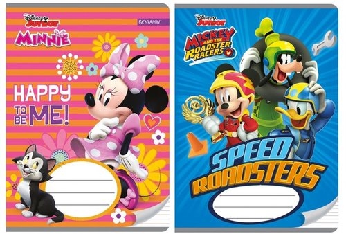 Zeszyt A5 Minnie&Mickey w trzy linie 16 kartek linia dwukolorowa 10 sztuk mix