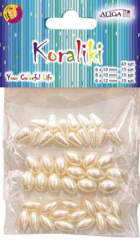 Koraliki plastikowe perłowe 45szt MIX